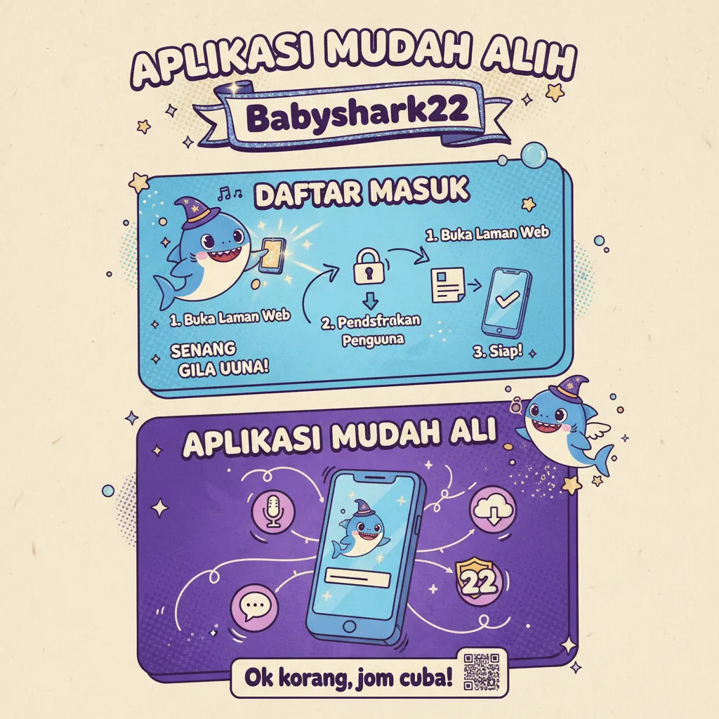 Cara Daftar Masuk Babyshark22 & Aplikasi Mudah Alih